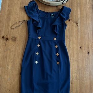 DKNY navy blue dress with Hold buttons in the front. Dress was never worn.